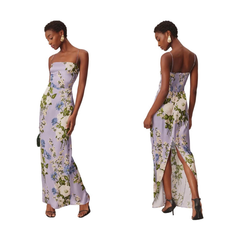 Reformation Frankie Silk Dress in Garden Soirée Sz 6 $298